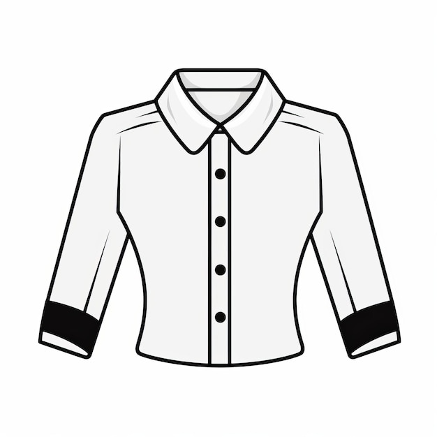 Фото Минималистическая черно-белая рубашка women39s векторная иллюстрация