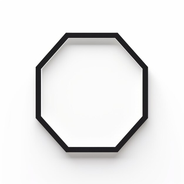 Minimalistic Black Octagon On White Background