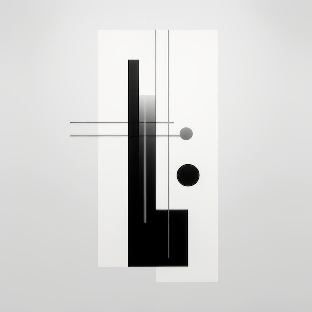 Minimalistic Black And White Abstract Art Design