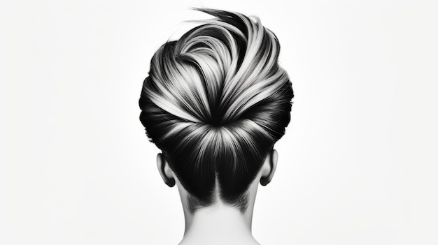 Minimalistic Black And White Faux Hawk Woman39s Hair Vector Art