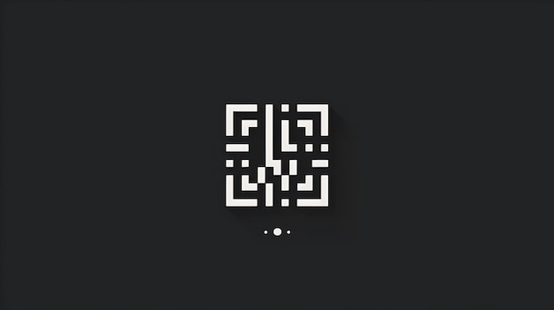 Foto minimalista progettazione di codici qr in bianco e nero ad alto contrasto codice di risposta rapida su sfondo scuro versatile per usi tecnologici e commerciali scansione per recupero di informazioni ai