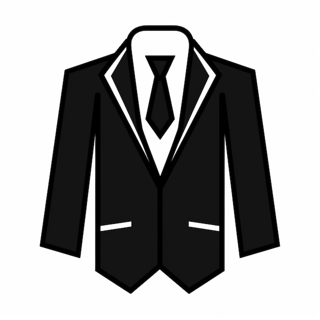 미니멀리즘 블랙 앤 화이트 슈트 아이콘
