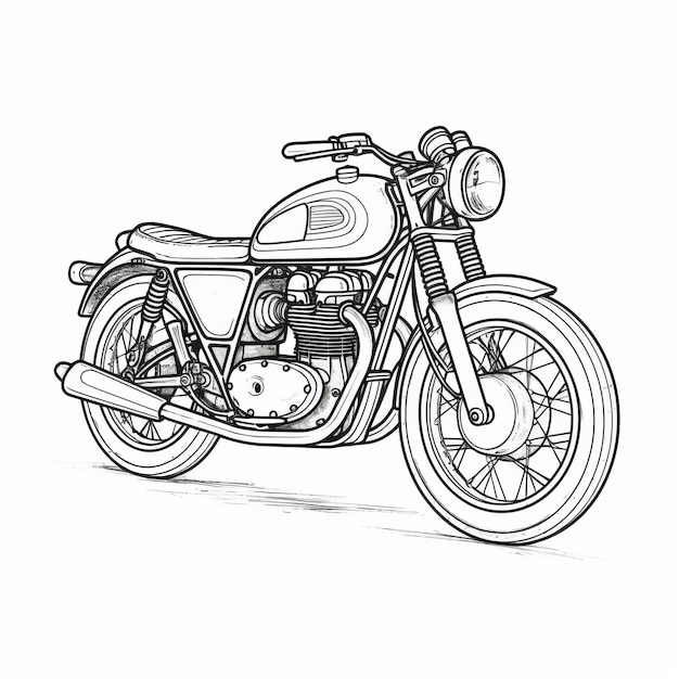 Minimalistic Black And White Triumph Motorcycle Drawing