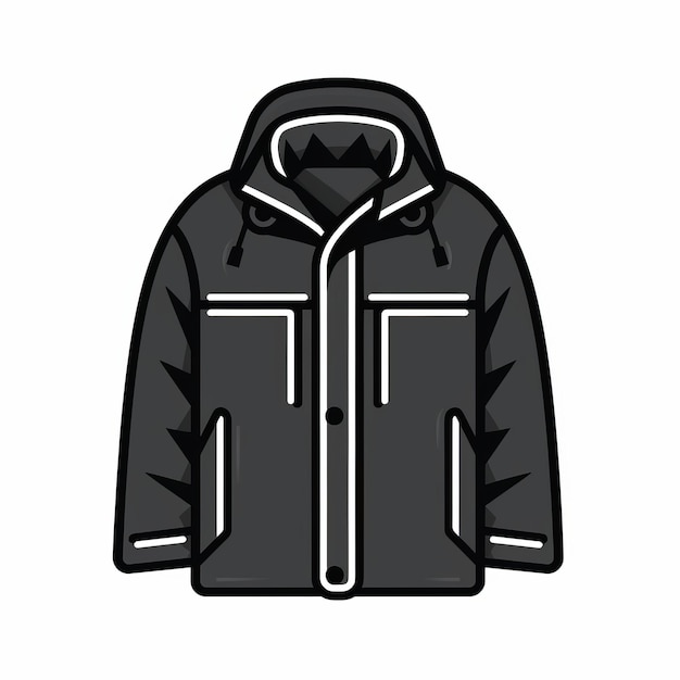 Photo minimalistic black and white winter jacket vector illustration