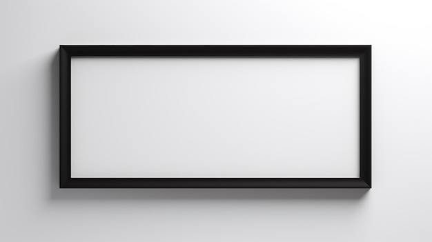 Photo minimalistic blank black frame for mockup presentations horizontal design element