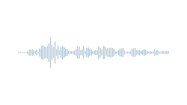 Photo minimalistic blue bars voice graphic on white background equalizer