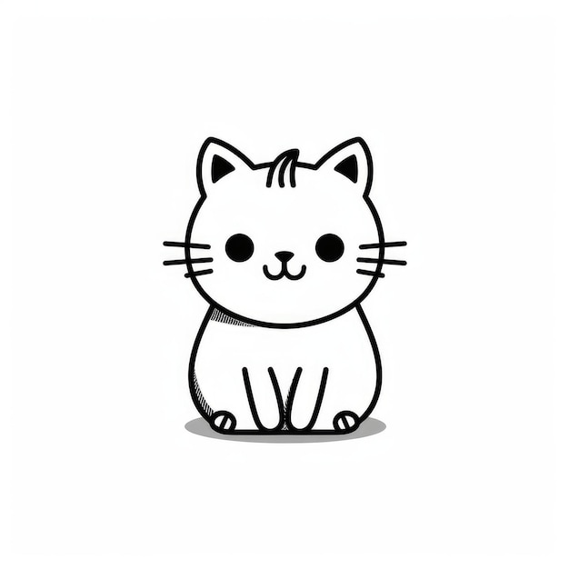 Minimalistic Cat Cartoon Doodle