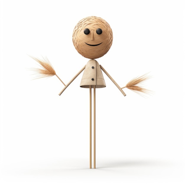 Foto scarecrow minimalista per bambini su bastone 32k uhd