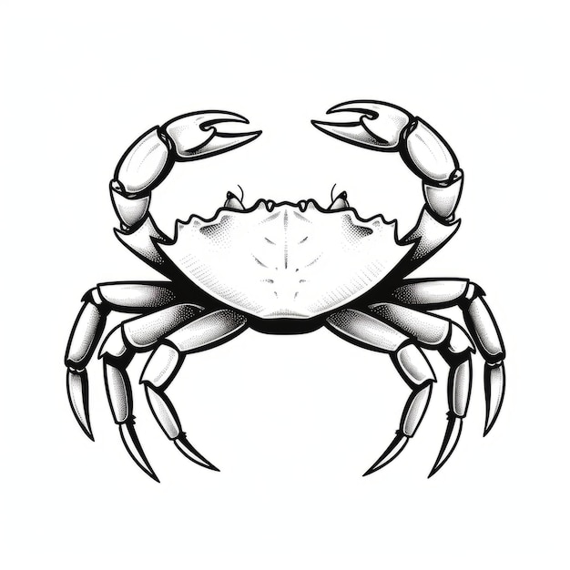 Photo minimalistic crab design with highcontrast shading