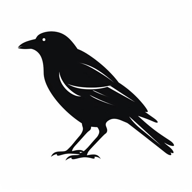 Minimalistic Crow Icon On White Background