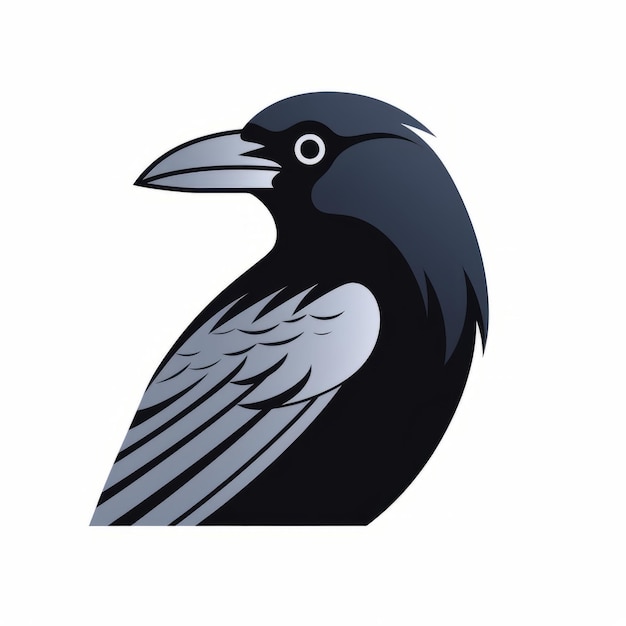 Photo minimalistic crow vector with bold primitivist realism