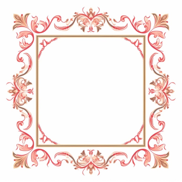 Foto vettore di cornice decorativa minimalista in rosso chiaro e beige