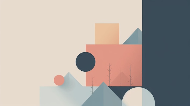 Minimalistic design featuring geometric shapes AI generated