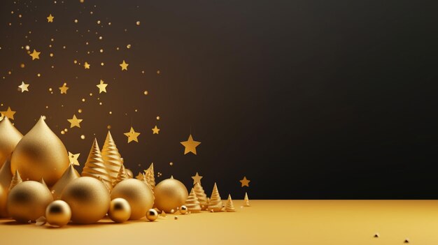 ミニマルなデザイン メリー クリスマスと新年あけましておめでとうございます 装飾的な要素を持つお祝いのデザイン ホリデー シーズン ウェブサイトの水平バナーとポスター ヘッダー