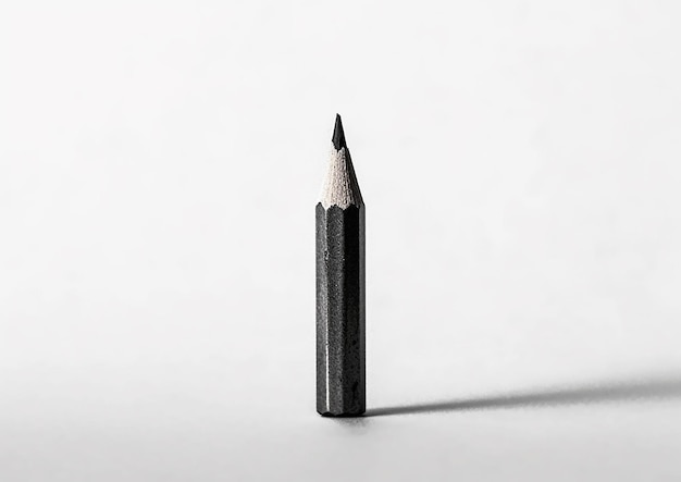 Minimalistic design Selection of one pencil on a white background