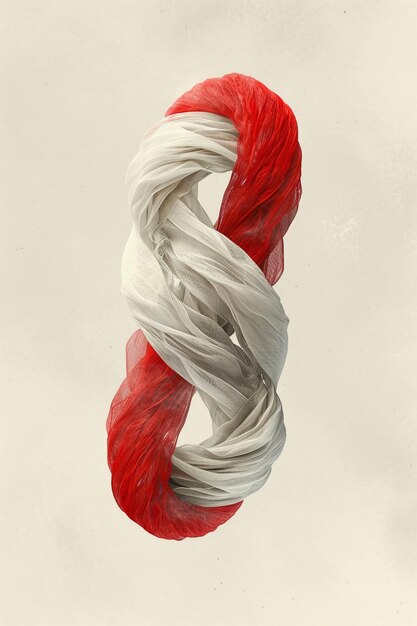 Photo a minimalistic digital art piece featuring the traditional martisor with its iconic red and white in