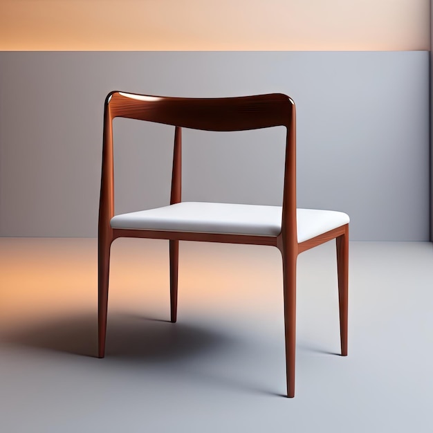 Minimalistic dining desk and chair interior