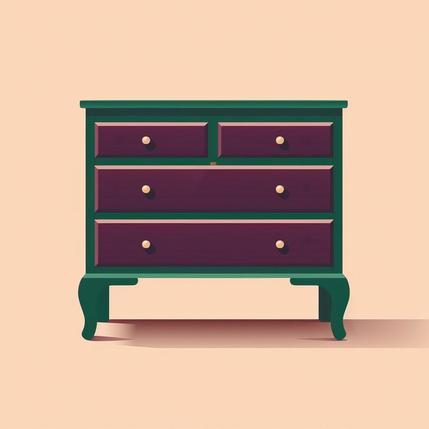 Photo minimalistic dresser logo in forest green and aubergine