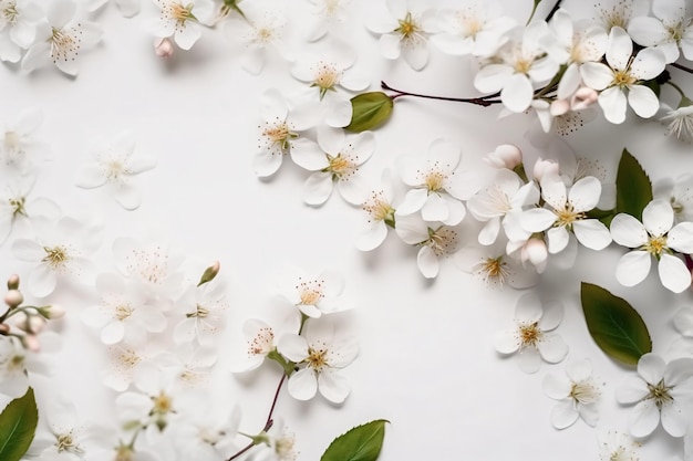 Minimalistic elegant floral spring background with copy space