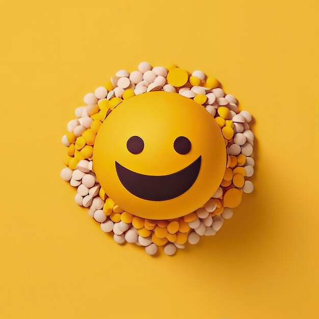 Minimalistic emoji celebration 3d paper cut craft illustration for world emoji day greetings