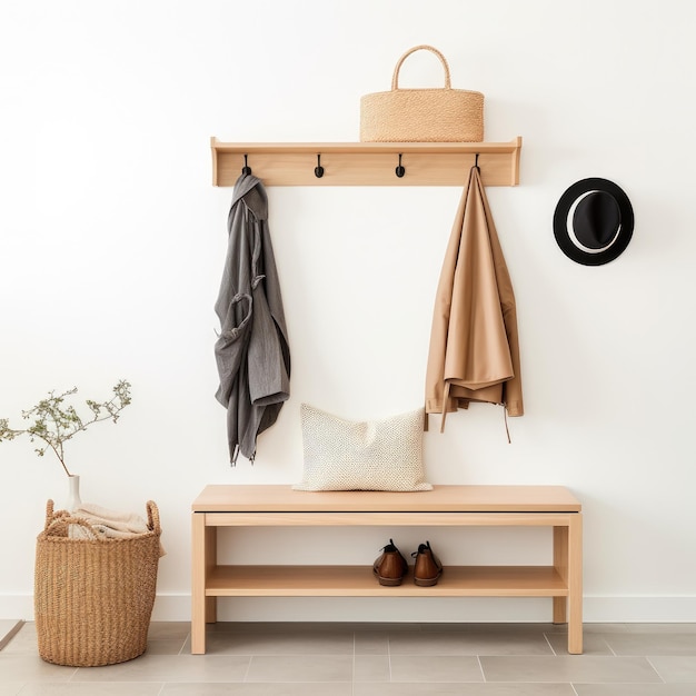 Minimalistic Entryway with Wall Hooks