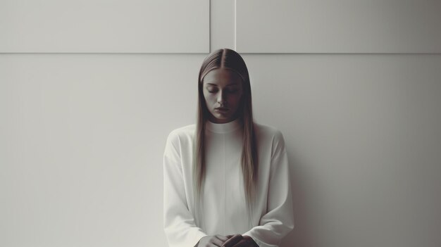 Photo minimalistic fashion photography capturing bereavement through stillness