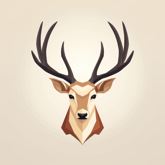 Minimalistic Flat Design Illustration Of Blackbuck Antlers