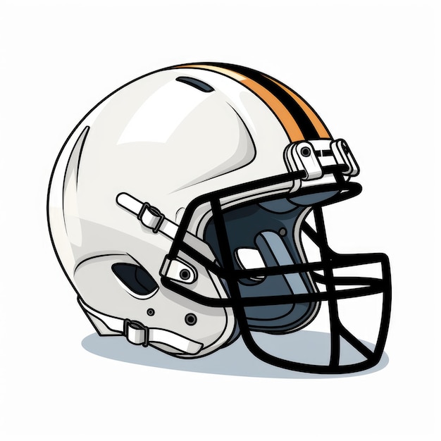 Minimalistic Football Clip Art Bold Outlined Helmet Illustration on a Clean White Background