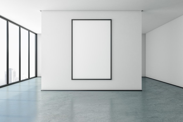 Minimalistic gallery with poster