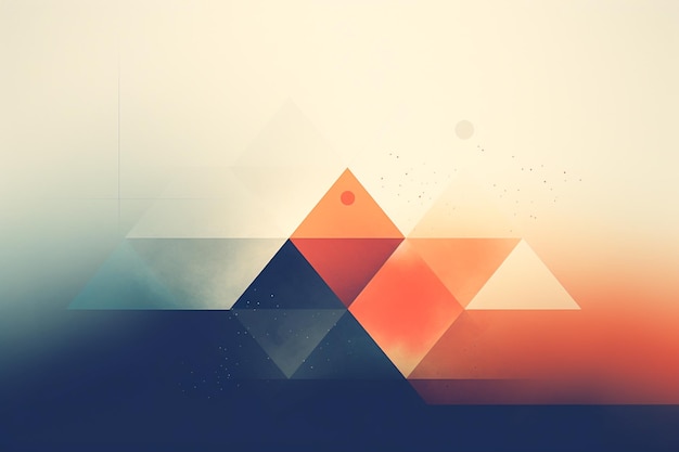 Minimalistic Geometric Shapes on Gradient pastel Background Ai generated