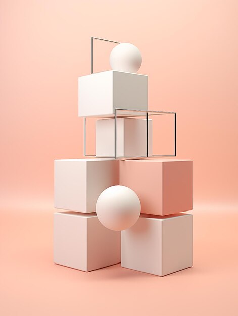 Minimalistic Geometry Pedestal with 3D Product Display and Elegant Background Ai generated