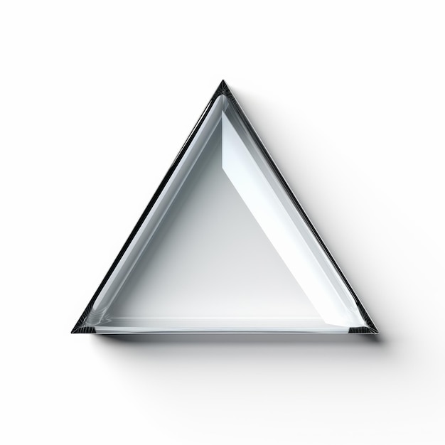 Minimalistic Glass Triangle On White Background