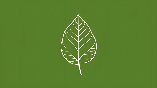 Minimalistic icon of a leaf with veins