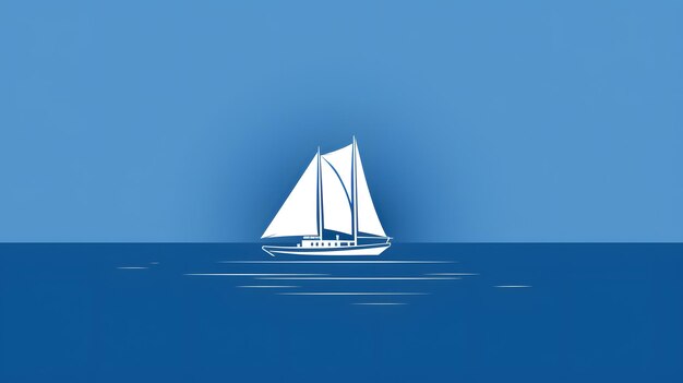 Foto icona minimalista di una barca a vela creata da ai