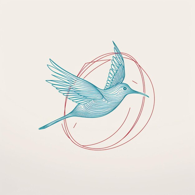 Photo minimalistic illustration of a soaring bird