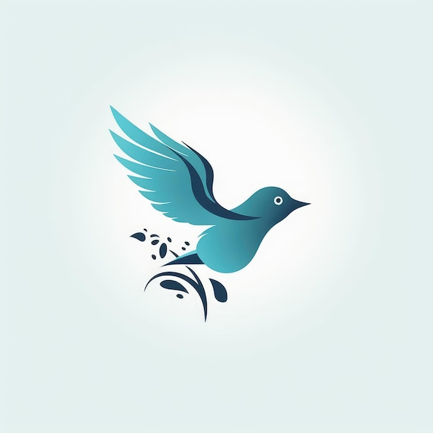 Minimalistic Image Of Bird In Flight Spa Logo Generative AI