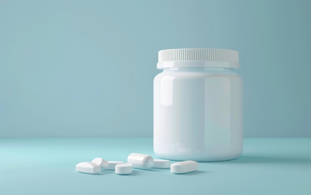 Минималистическое изображение белой бутылки с лекарствами
