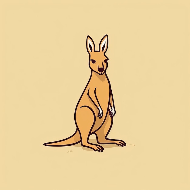 Foto doodle minimalista del fumetto del canguro