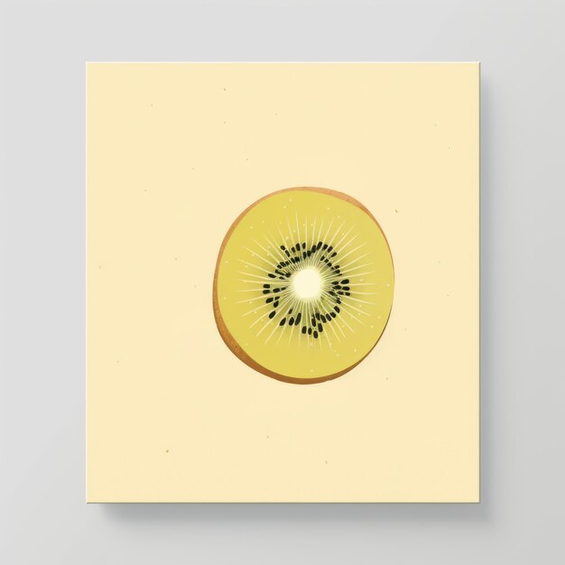 Photo minimalistic kiwi fruit illustration on light yellow background