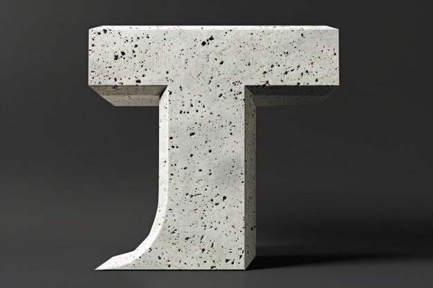 Фото Минималистическая большая бетонная буква t на темном фоне