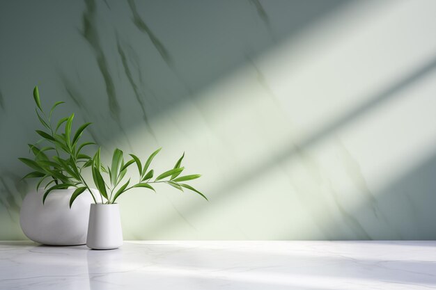 Minimalistic light background with blurred foliage shadow on a light wall beautiful background for