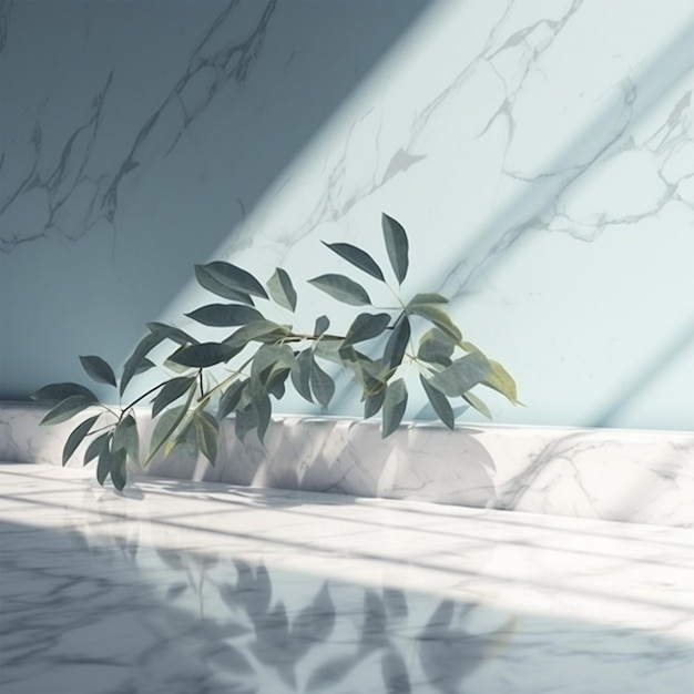Minimalistic Light Background with Blurred Foliage