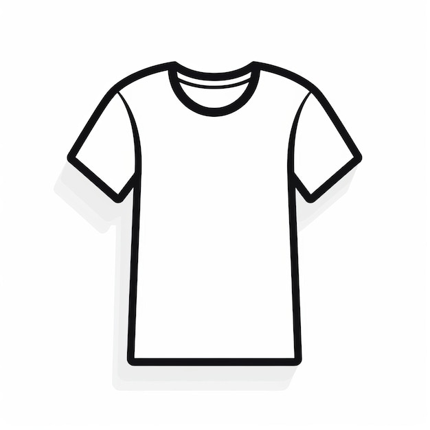 Photo minimalistic line icon of white tshirt