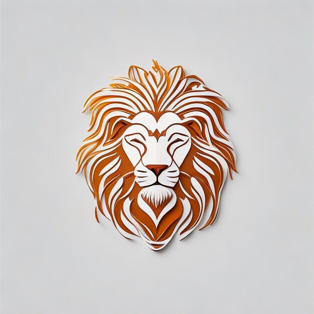 Photo minimalistic lion's head line vector art