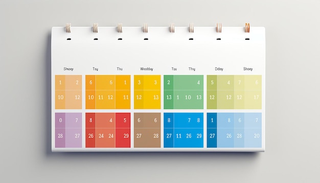 Photo a minimalistic logo appointment calendar book ad hoc colors white bakground