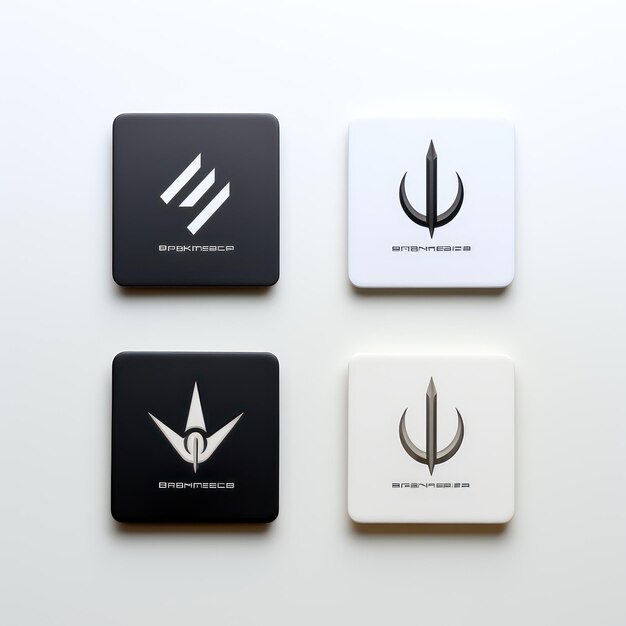 Minimalistic Logo Design and Variations on White Background