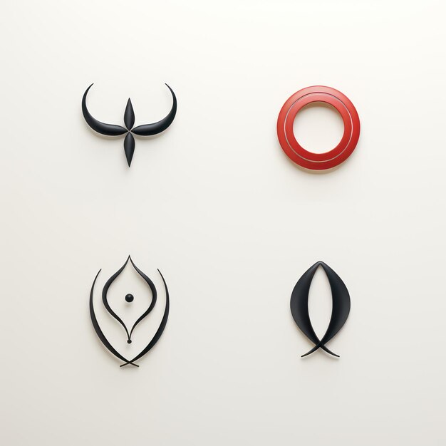 Minimalistic Logo Design and Variations on White Background