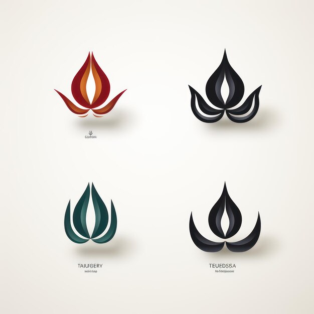 Minimalistic Logo Design and Variations on White Background