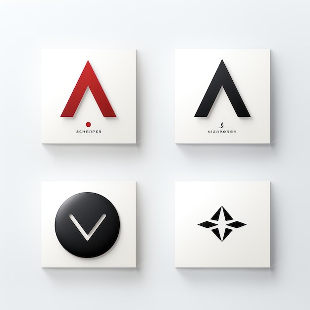 Minimalistic Logo Design and Variations on White Background