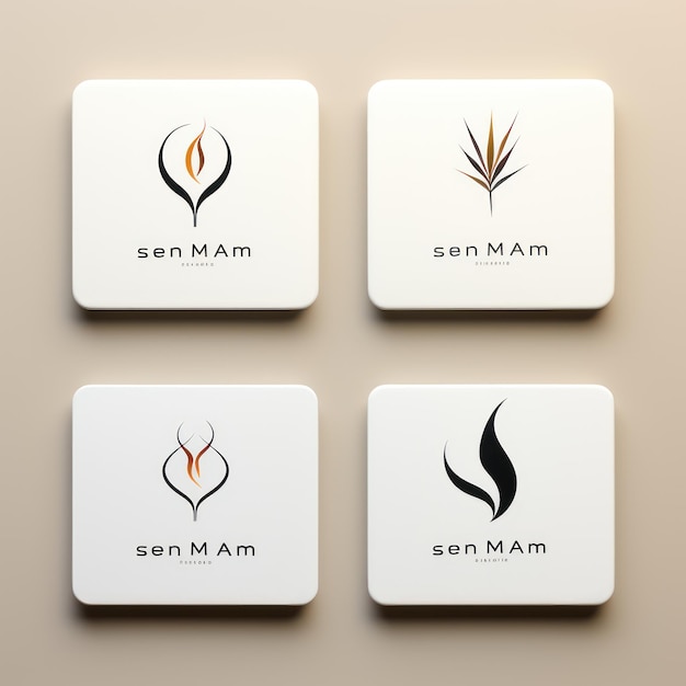 Minimalistic Logo Design and Variations on White Background